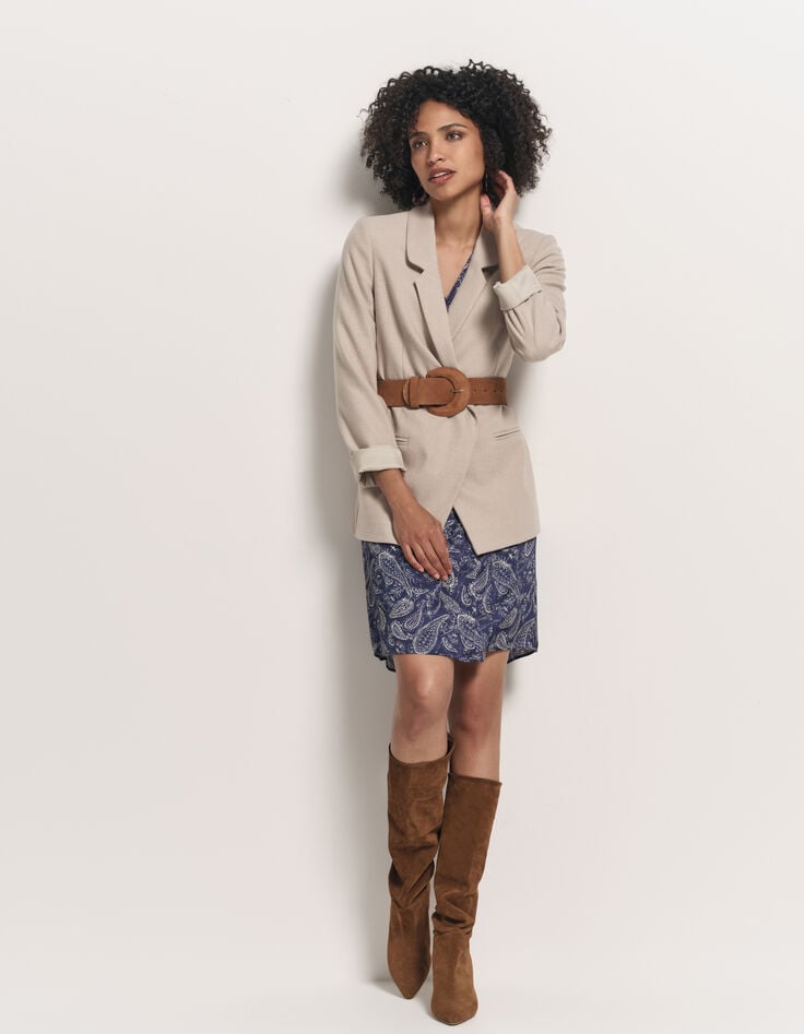 RIANE - Robe bleue Lenzing™ Ecovero™ cachemire effet drapé-5 RIANE - Robe bleue Lenzing™ Ecovero™ cachemire effet drapé-5