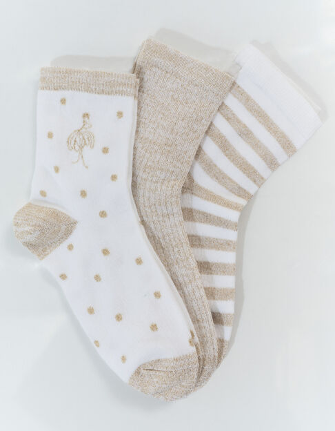 ASTRAL - Chaussettes dorées et blanches  - One Step