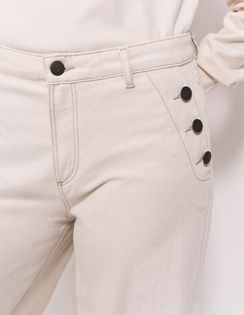 LE HAILEY - Jean flare ivoire waterless-4
