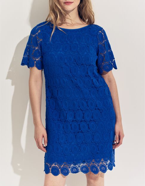 RIELLE - Robe bleue dentelle esprit macram&eacute;  - One Step