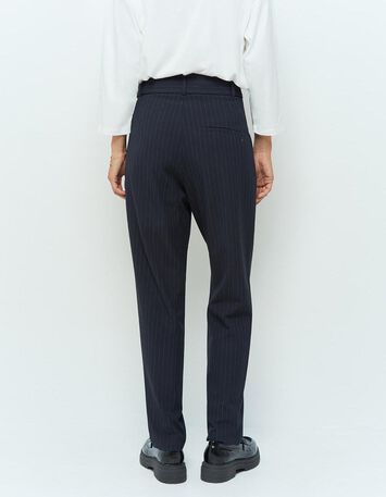 PRESTON - Pantalon néo-carotte marine à rayures tennis-3