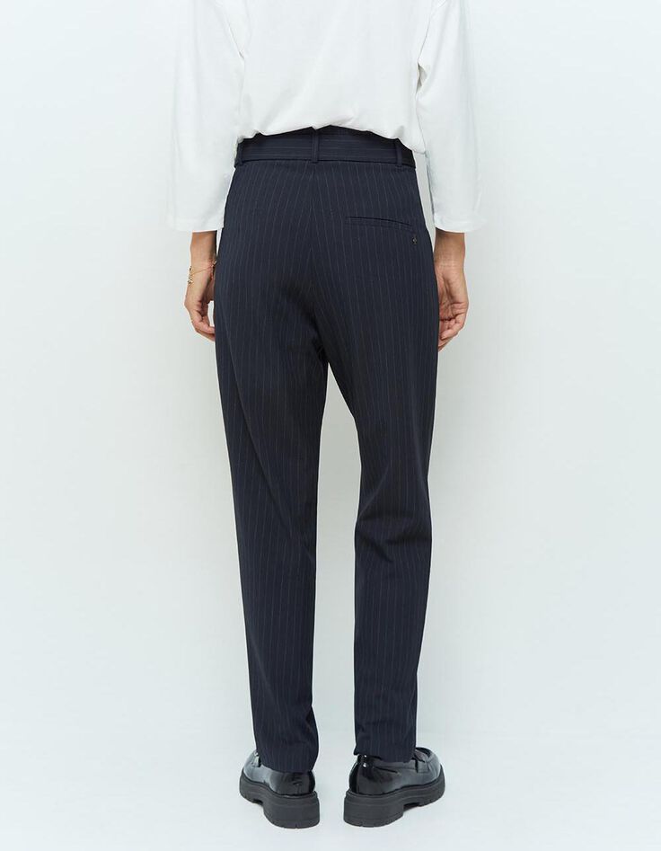 PRESTON - Pantalon néo-carotte marine à rayures tennis-3