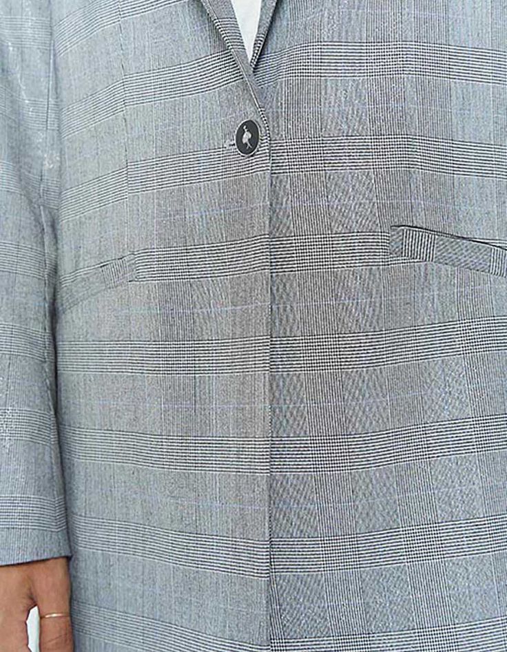 VANCE - Veste de costume gris à motif prince-de-galles-4