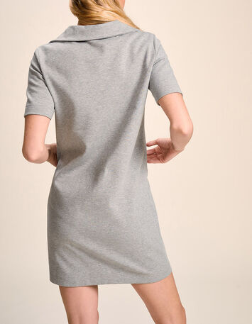 RUIYA - Robe sweat grise à col camionneur-3