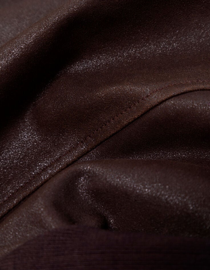 DENZEL - Blouson marron cuir esprit motard col amovible-8 DENZEL - Blouson marron cuir esprit motard col amovible-8