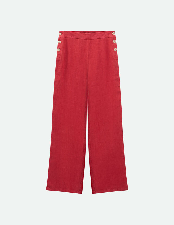 PAMELA - Pantalon &agrave; pont chilipepper en lin-5