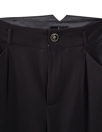 POPPY - Pantalon droit noir façon laine froide-4