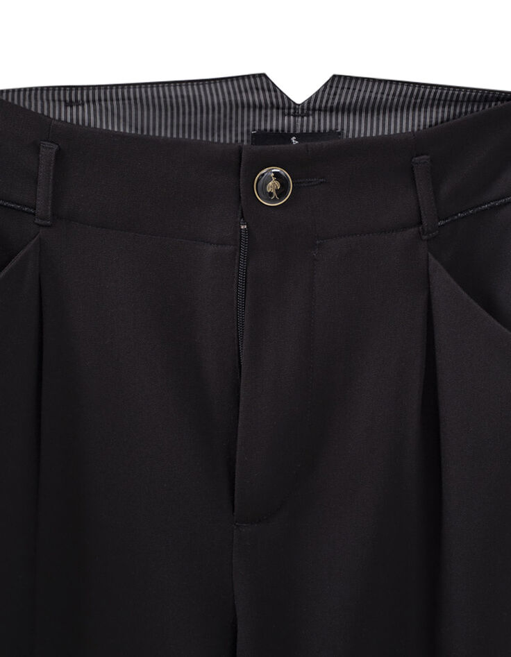 POPPY - Pantalon droit noir façon laine froide-4