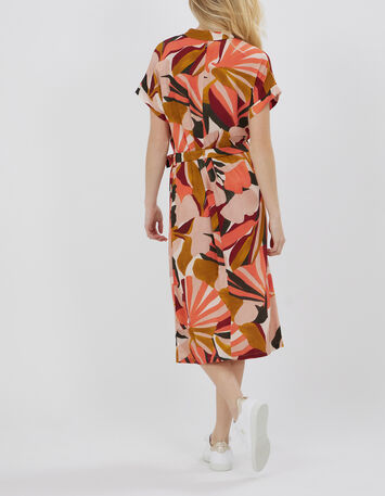 RAMY - Robe chemise midi melon à imprimé arty jungle-2