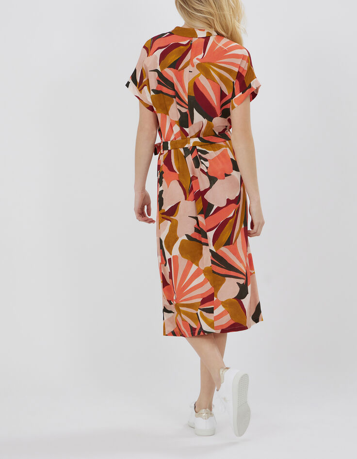 RAMY - Robe chemise midi melon à imprimé arty jungle-2