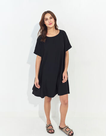 RIOM - Robe noire ample polyester recyclé -7