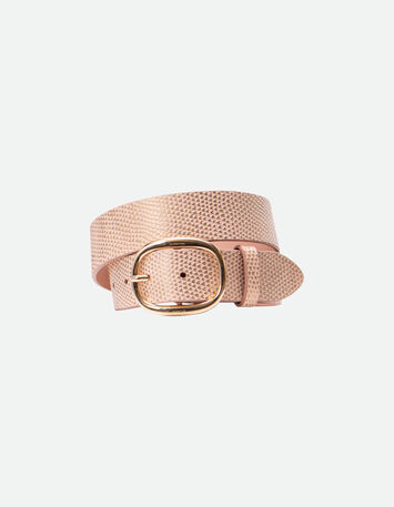 ALCAZAR - Ceinture rose cuir certifié imprimé animalier -1
