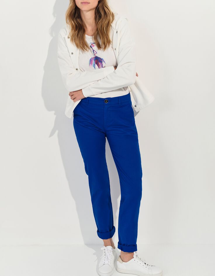 LE EDEN - Pantalon chino bleu surteint -6