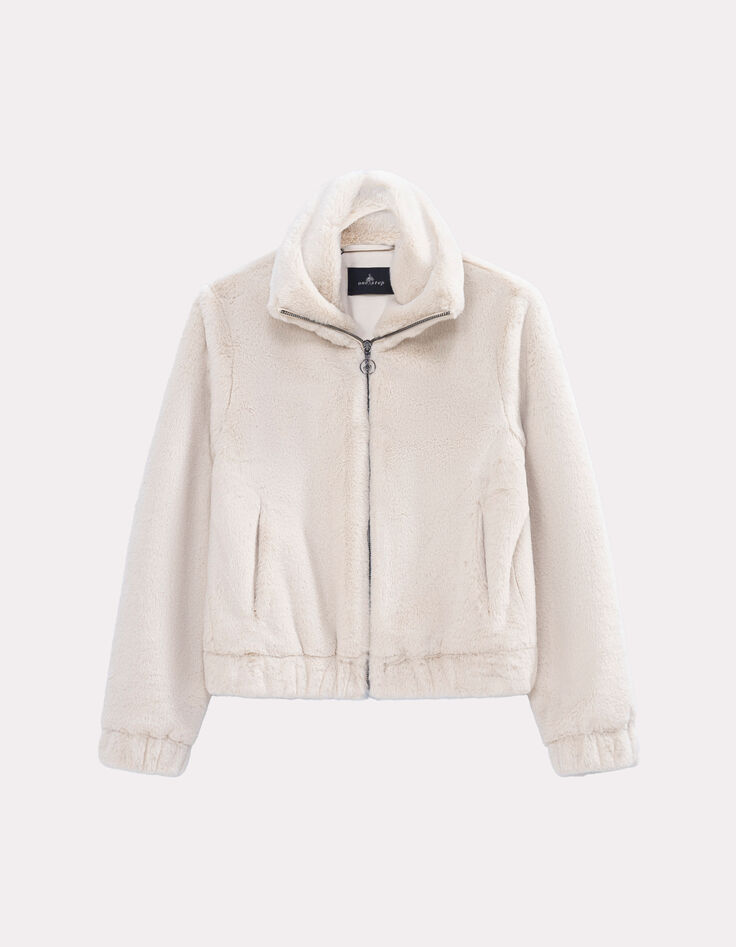 DONNY - Blouson court beige tout doux-6