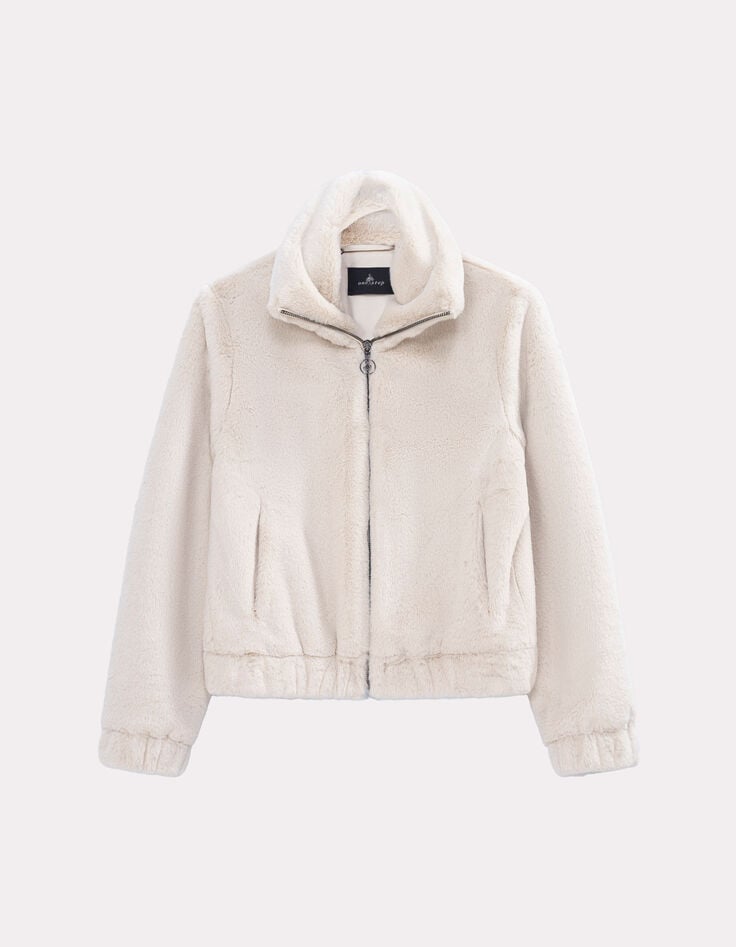 DONNY - Blouson court beige tout doux-6 DONNY - Blouson court beige tout doux-6