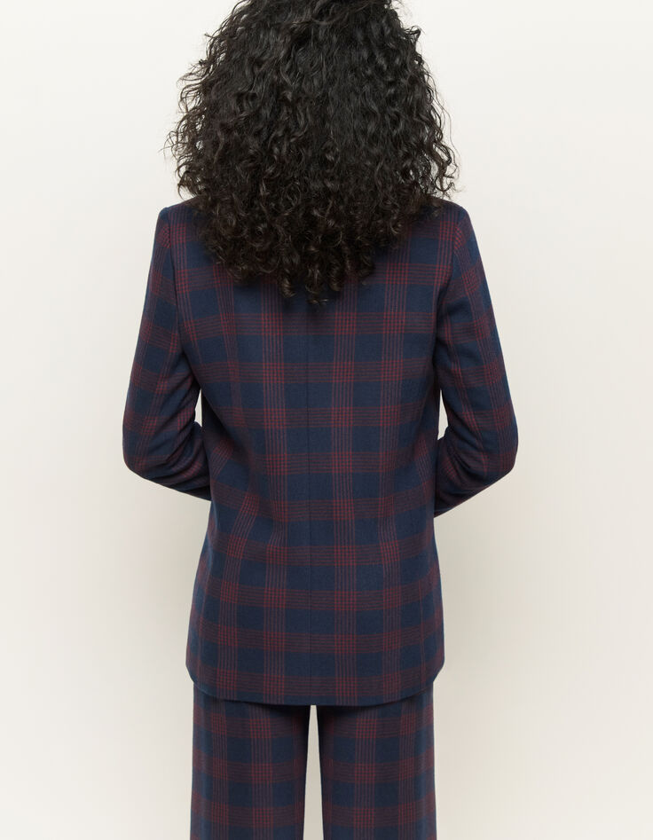VIKTOR - Veste de costume marine à motif tartan-3