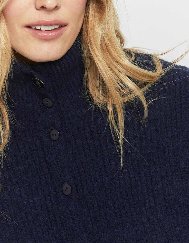 ANGIE - Col camionneur marine en tricot-2