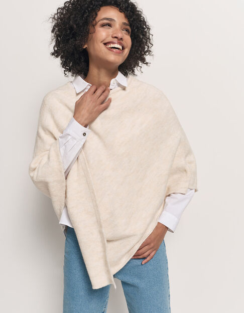 ALAMO - Poncho ivoire en tricot - One Step