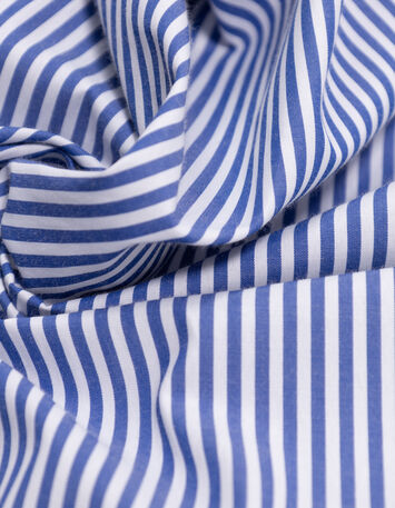 CAYCE - Blouse à rayures bleues découpes dentelle-8