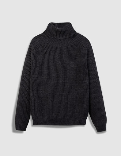 TORINO - Pull col roul&eacute; gris tricot fantaisie - One Step