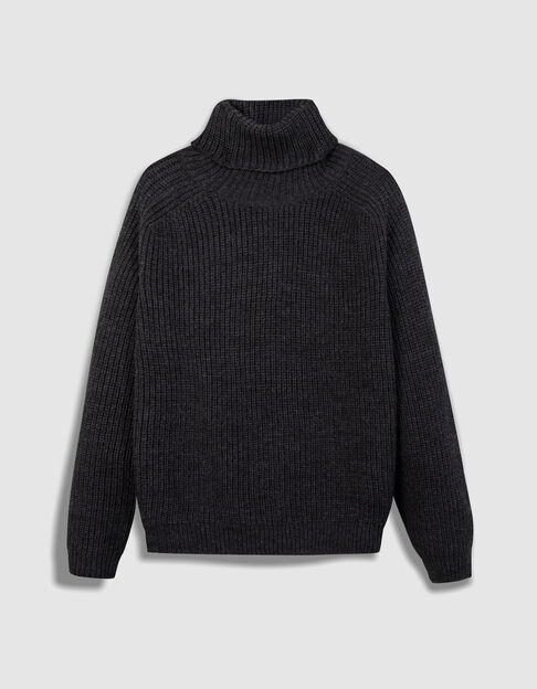 TORINO - Pull col roul&eacute; gris tricot fantaisie - One Step