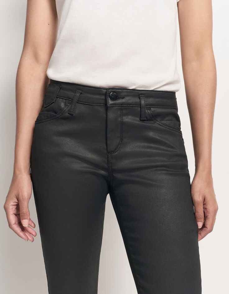 LE INDI - Slim push-up noir enduit-5