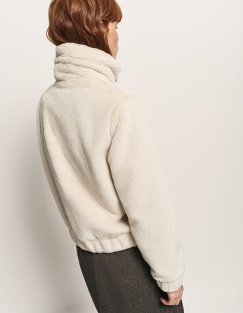 DONNY - Blouson court beige tout doux-3