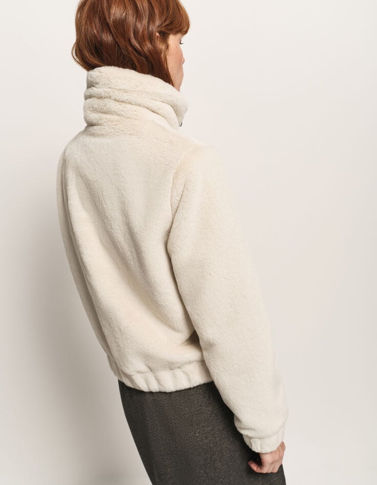DONNY - Blouson court beige tout doux-3 DONNY - Blouson court beige tout doux-3