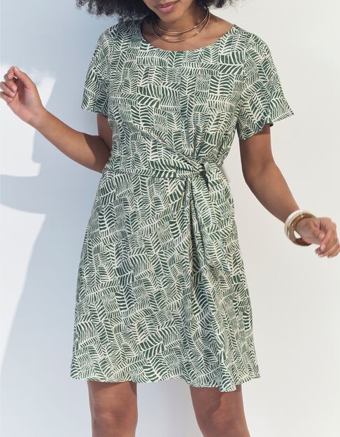 RAMI - Robe verte imprim&eacute; tropical chic  - One Step