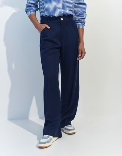 PAULINA - Pantalon droit bleu  - One Step