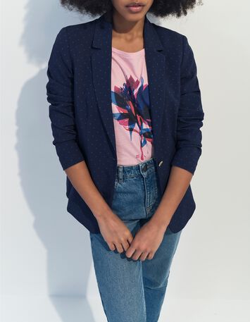 MAURO - T-shirt rose coton bio fleur arty -5