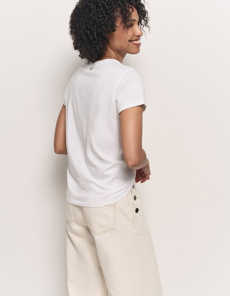 MASTER - T-shirt blanc coton bio visuel danseuse-2