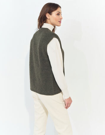 TESSA - Cardigan kaki sans manches tricot lurex-6