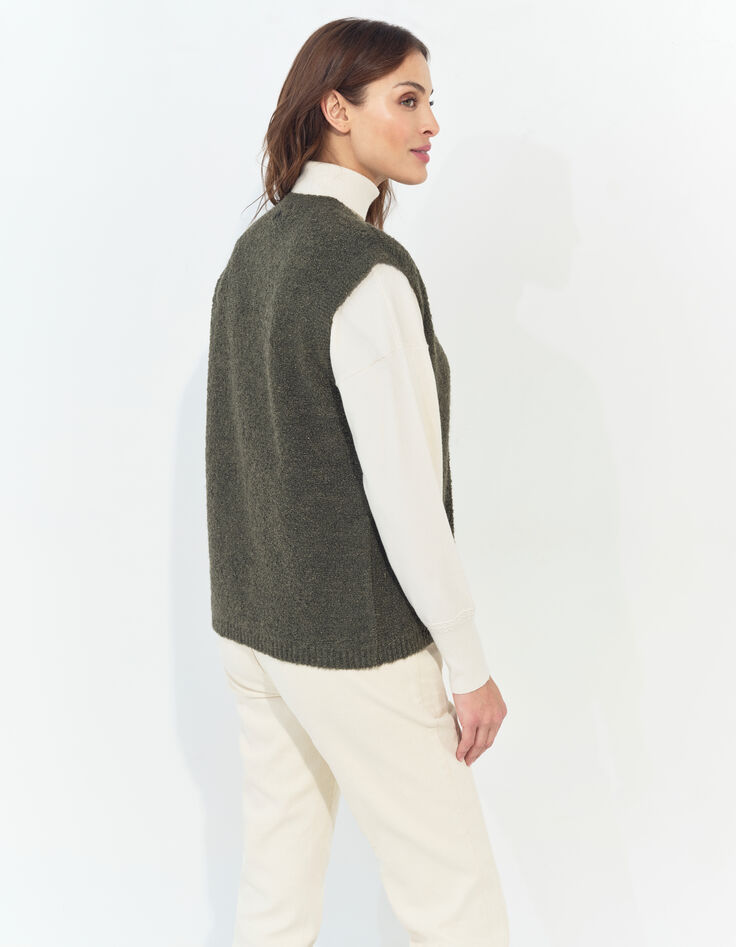 TESSA - Cardigan kaki sans manches tricot lurex-6