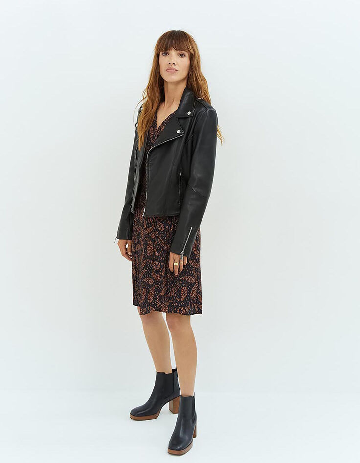 DEAN - Blouson biker noir en cuir-6
