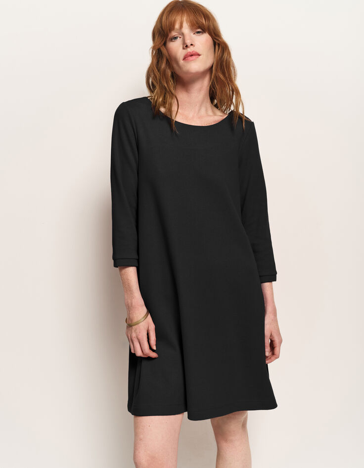 RYM - Robe noire patineuse maille Interlock-1