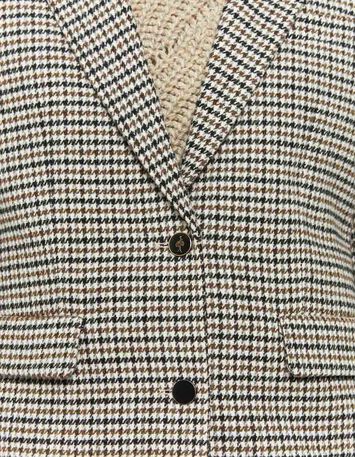 VICTIM - Veste de costume camel à motif pied-de-poule-3