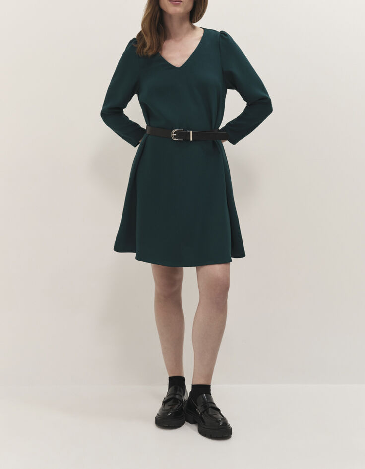 RIOMI  - Robe evergreen fluide forme évasée-4