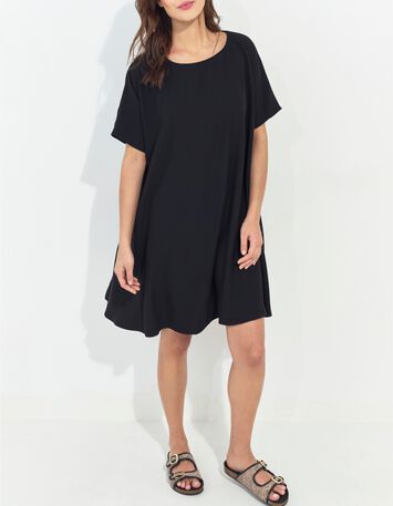 RIOM - Robe noire ample polyester recycl&eacute; -7