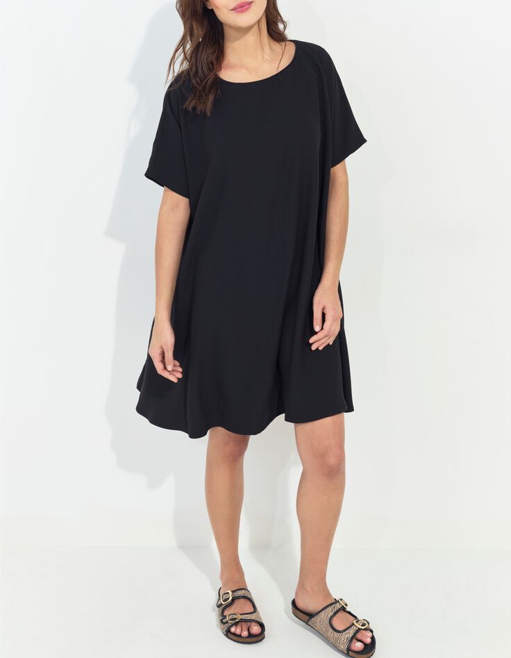 RIOM - Robe noire ample polyester recycl&eacute; -7