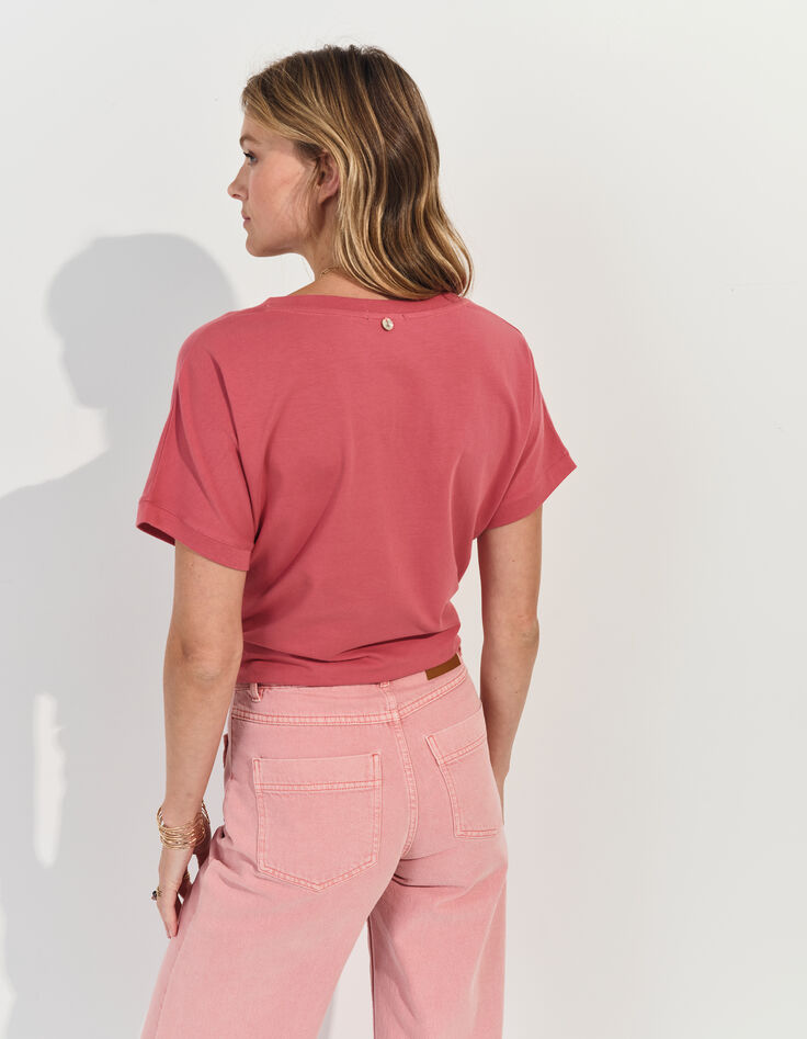 MARTIM - T-shirt rouge visuel danseuse métallisé -2