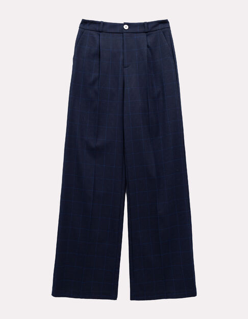 PIXI - Pantalon de tailleur marine motif carreaux - One Step