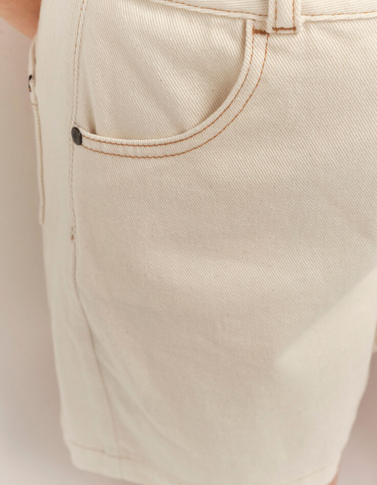 PIXIE - Short en jean écru-3 PIXIE - Short en jean écru-3