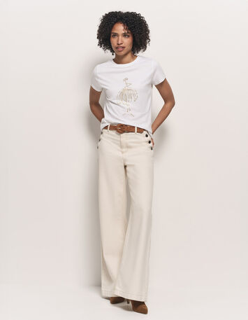 MASTER - T-shirt blanc coton bio visuel danseuse-5