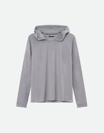 MARA - T-shirt argent &agrave; capuche maille iris&eacute;e -4