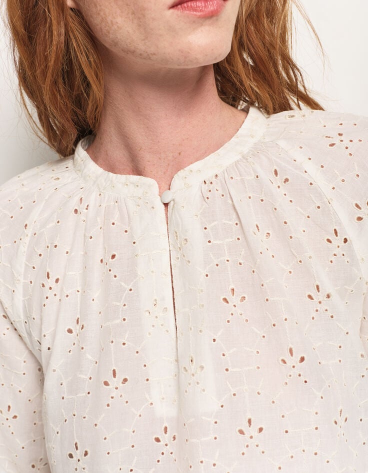 COLOMBE - Blouse écrue coton bio broderies all over-4 COLOMBE - Blouse écrue coton bio broderies all over-4