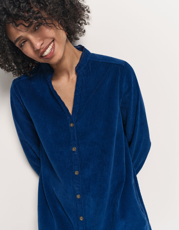 RUSH - Robe bleue velours côtelé-3 RUSH - Robe bleue velours côtelé-3