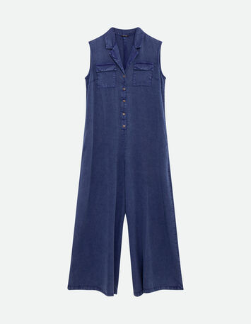 RIKKO - Combinaison évasée bleue en Lyocell® -4