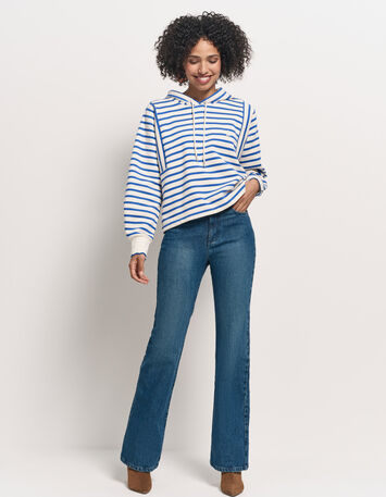 MAT - Sweat à capuche rayé bleu coton bio brodé danseuse-6