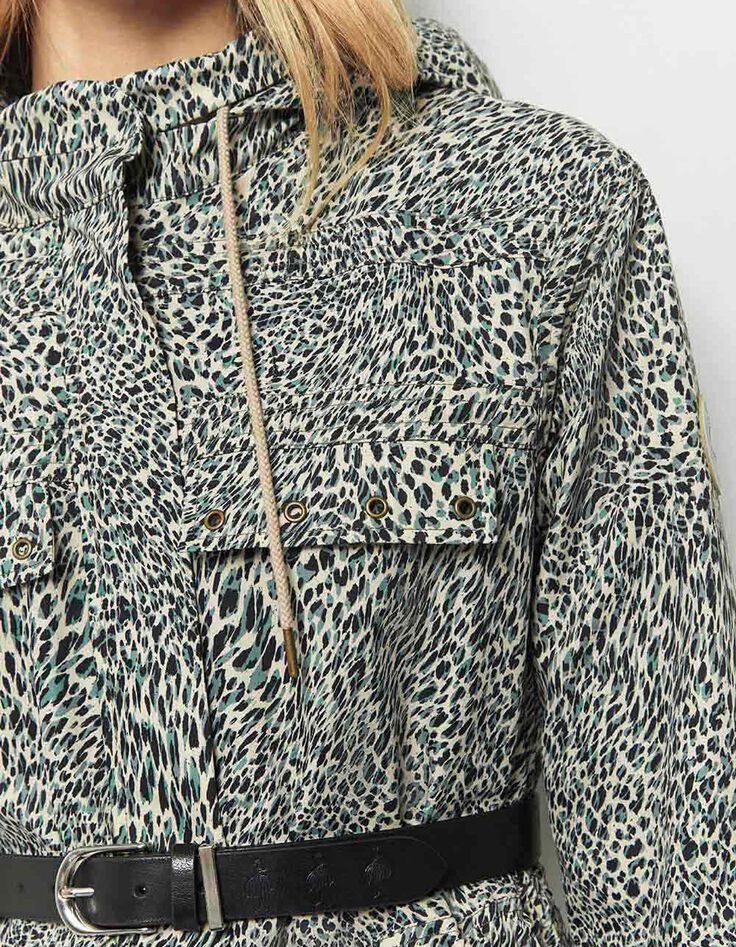 DIVIN - Parka beige à imprimé cool léo-4